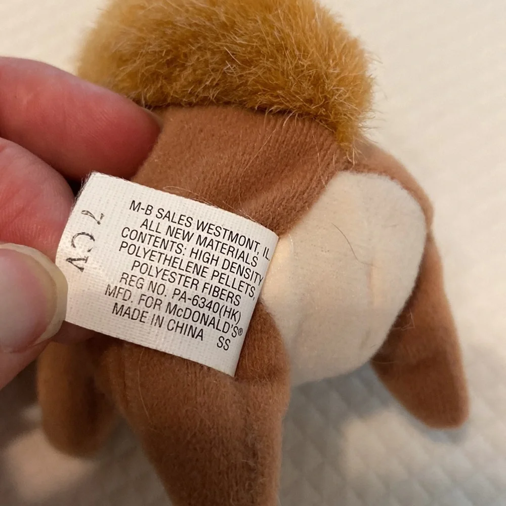 Ty Teenie Beanie Baby Brown White Nuts the Squirrel w/ Tag McDonalds Happy Meal